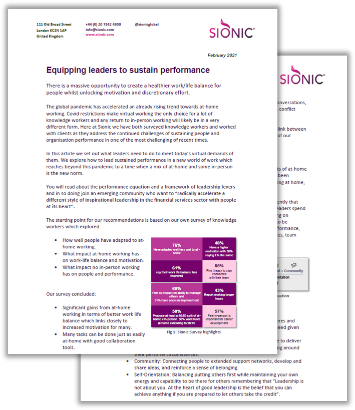 Whitepaper: Equipping leaders to sustain performance.